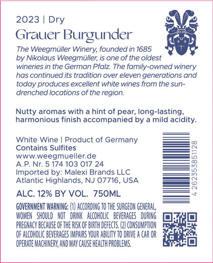 Pinot Gris 2023 - 750 ML