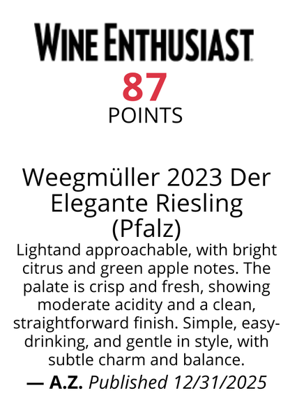 Weegmüller Riesling "Der Elegante" 2023 - DRY